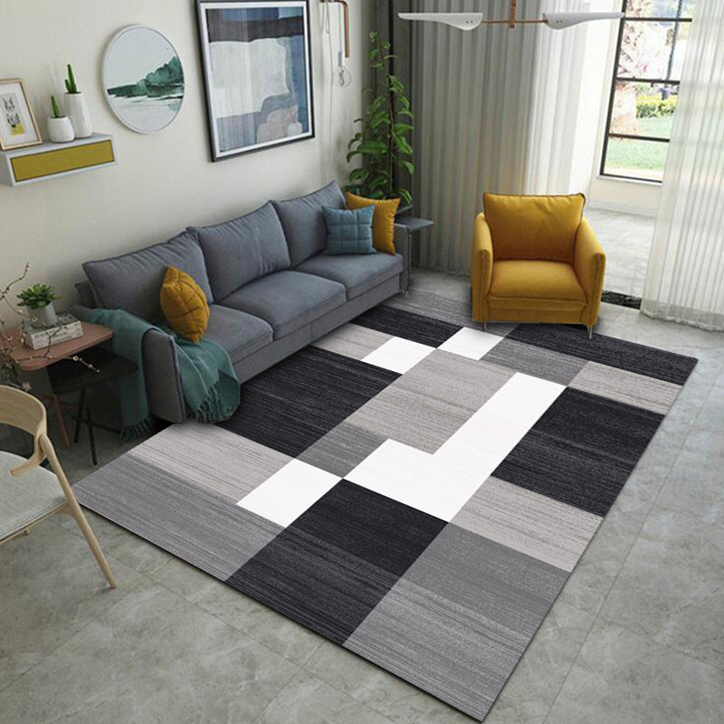Simplicity Geometric Print Rug Multicolor Polypropylene Indoor Rug Stain Resistant Pet Friendly Anti-Slip Carpet for Home