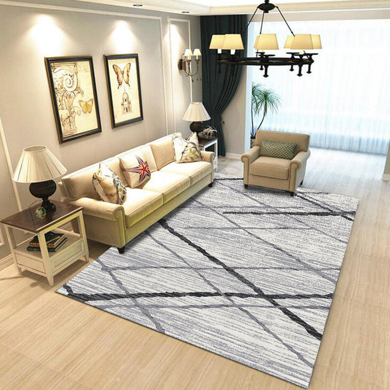 Simplicity Geometric Print Rug Multicolor Polypropylene Indoor Rug Stain Resistant Pet Friendly Anti-Slip Carpet for Home
