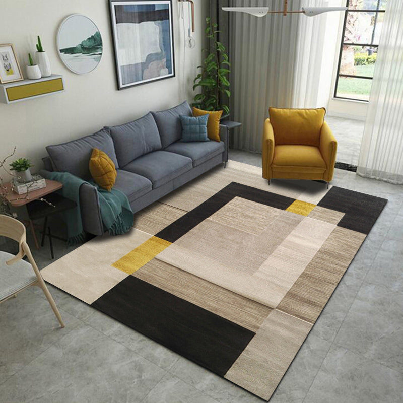 Simplicity Geometric Print Rug Multicolor Polypropylene Indoor Rug Stain Resistant Pet Friendly Anti-Slip Carpet for Home