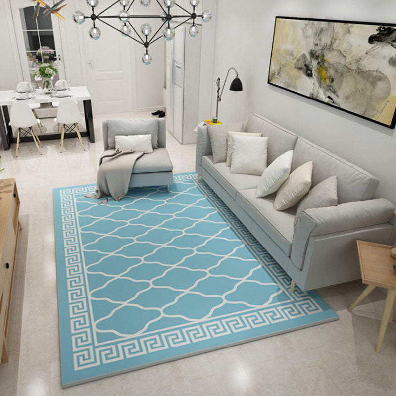 Unique Geometric Pattern Print Rug Multi-Colored Modern Rug Polyester Stain Resistant Pet Friendly Non-Slip Backing Rug for Room
