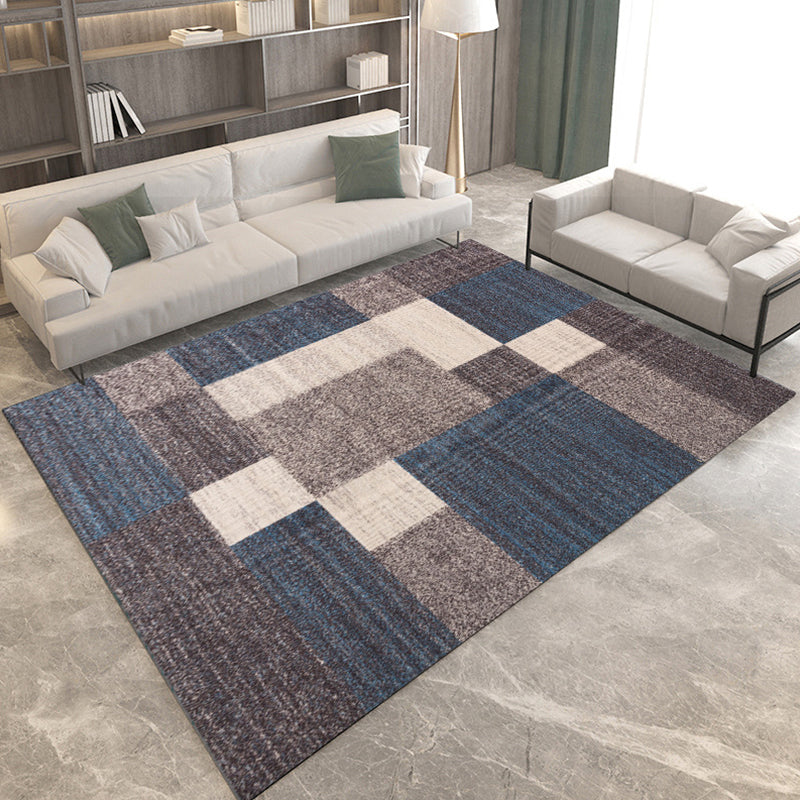 Minimalism 3D Geometric Printed Rug Multicolor Polyester Rug Washable Anti-Slip Backing Stain Resistant Rug for Great Room