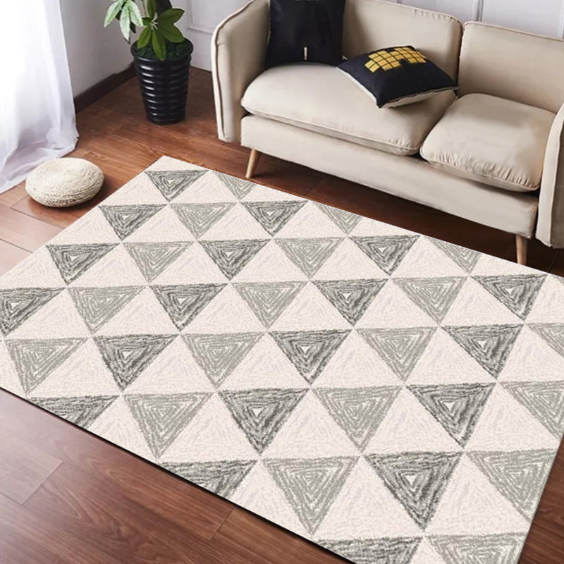 Simple Nordic Style Rug Multi Colored Geometric Print Carpet Washable Non-Slip Stain Resistant Rug for Home