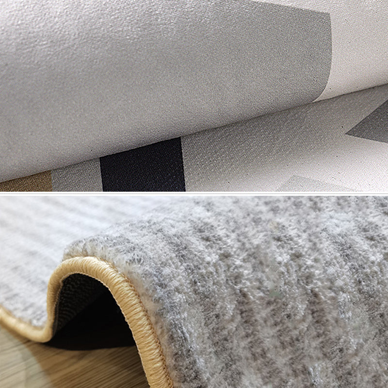 Environmental Geometric Color-Block Rug Multi Color Simplicity Rug Synthetics Pet Friendly Washable Non-Slip Rug for Room