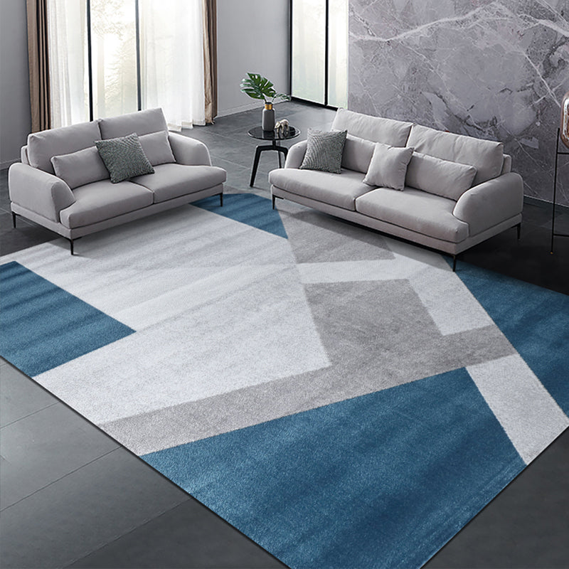 Multi-Color Geometrical Print Rug Polypropylene Modernism Carpet Machine Washable Non-Slip Backing Stain Resistant Rug for Great Room