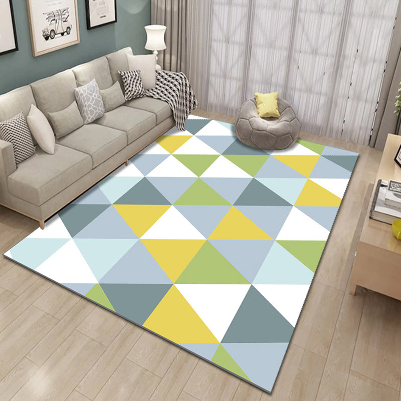 Novelty 3D Printing Geometric Rug Multi Colored Modern Rug Polyester Stain Resistant Non-Slip Machine Washable Rug for Room