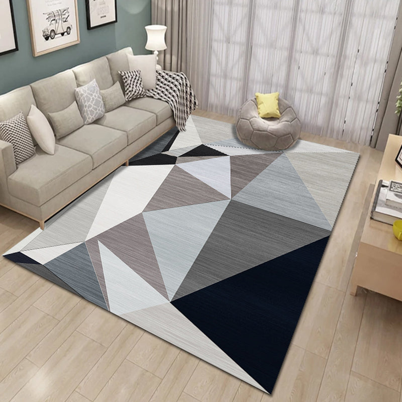 Novelty 3D Printing Geometric Rug Multi Colored Modern Rug Polyester Stain Resistant Non-Slip Machine Washable Rug for Room