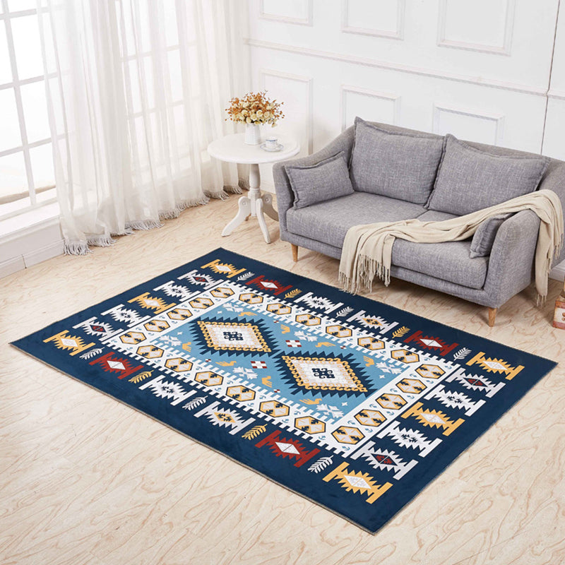 Minimalistic 3D Geometric Rug Multicolor Polyester Area Carpet Pet Friendly Non-Slip Backing Washable Rug for Living Room