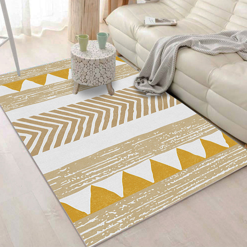 Multicolored Living Room Rug Modern Geometric 3D Illusion Rug Synthetics Non-Slip Backing Stain Resistant Machine Washable Area Rug