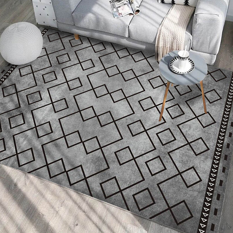 Multicolored Living Room Rug Modern Geometric 3D Illusion Rug Synthetics Non-Slip Backing Stain Resistant Machine Washable Area Rug