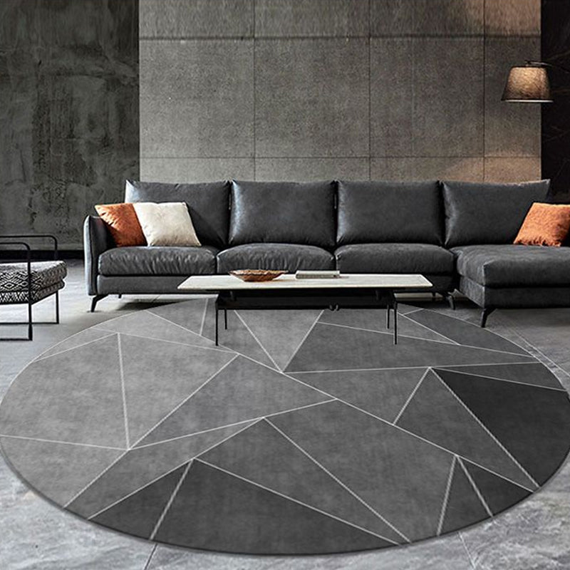 Minimalist 3D Effect Geometric Rug Multi Color Polyester Rug Machine Washable Stain Resistant Anti-Slip Rug for Drawing Room