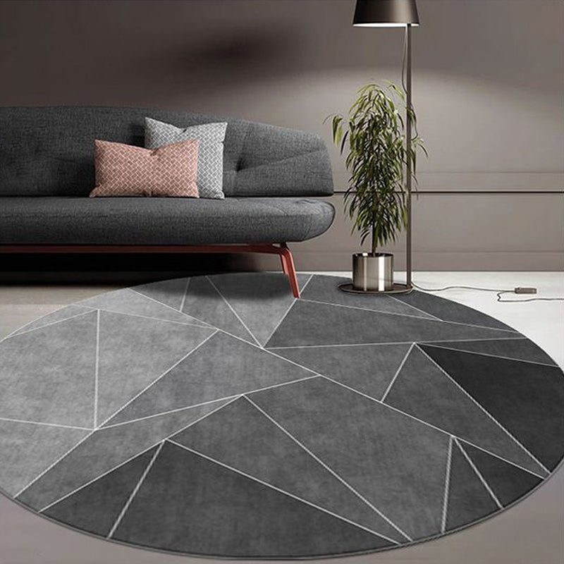 Minimalist 3D Effect Geometric Rug Multi Color Polyester Rug Machine Washable Stain Resistant Anti-Slip Rug for Drawing Room