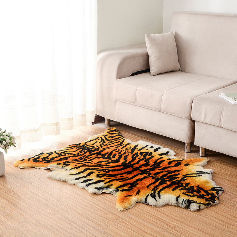 Tappeto casual del soggiorno arancione per pelle arancione tappeto di lana di lana antiscivolo tappeto per animali domestici