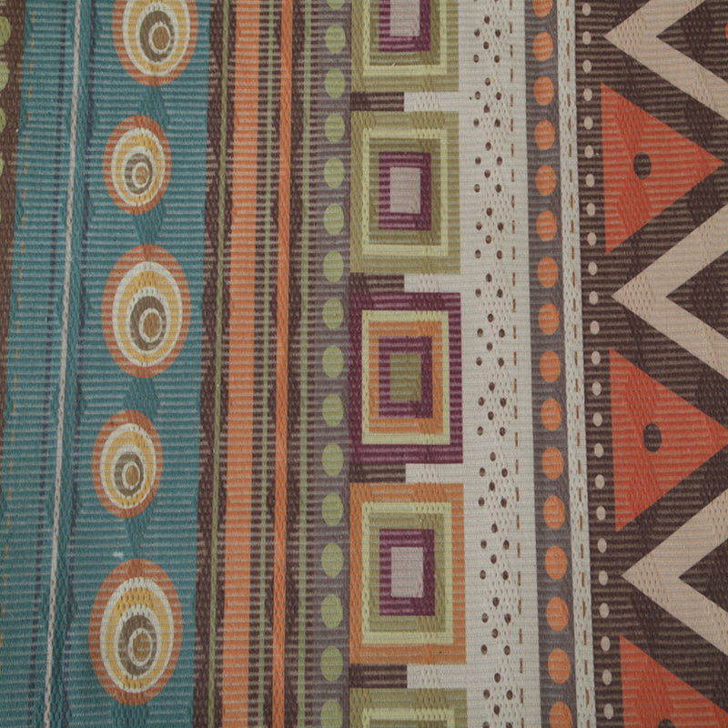 Eclectic Living Room Rug Multi Colored Geometric Printed Indoor Rug Jute Non-Slip Backing Easy Care Area Carpet with Tassel