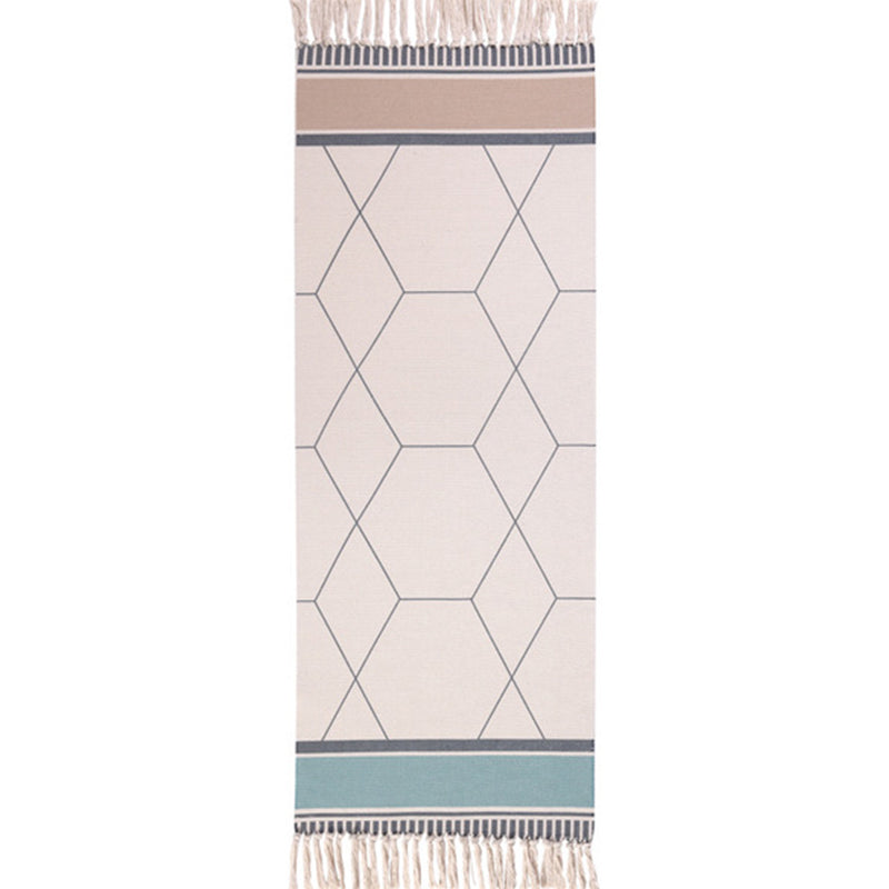 Tapis à imprimé géométrique éclectique Tapis d'intérieur en jute multicolo