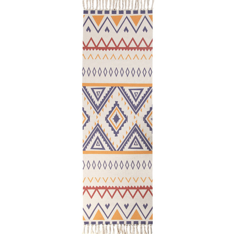 Tapis à imprimé géométrique éclectique Tapis d'intérieur en jute multicolo