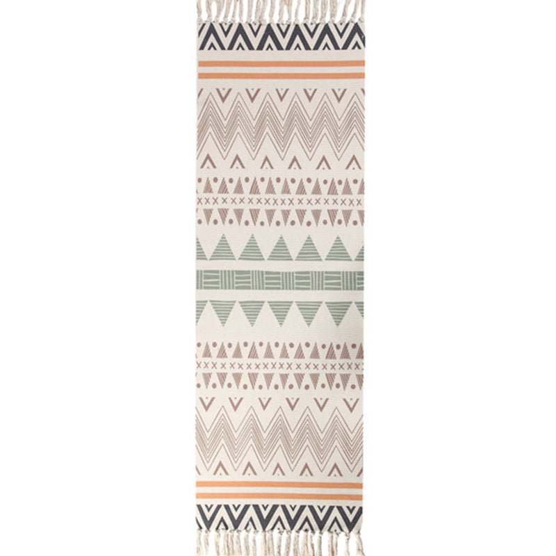 Tapis à imprimé géométrique éclectique Tapis d'intérieur en jute multicolo
