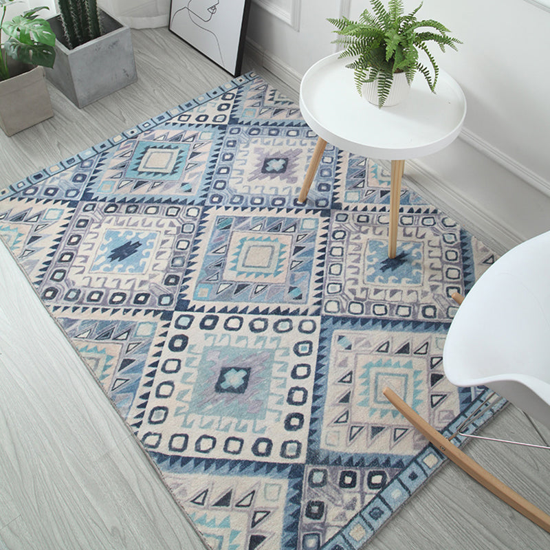 Multi Color Modern Rug Polypropylene Southwestern Print Indoor Rug Non-Slip Backing Pet Friendly Area Carpet for Living Room