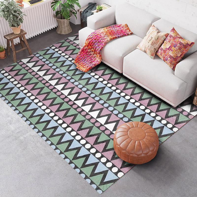 Tapis Southwestern Geo Pattern tapis multicolore Polyster Area Tapis de zone de lavage adapté aux animaux de compagnie Easy Care Papette pour la chambre