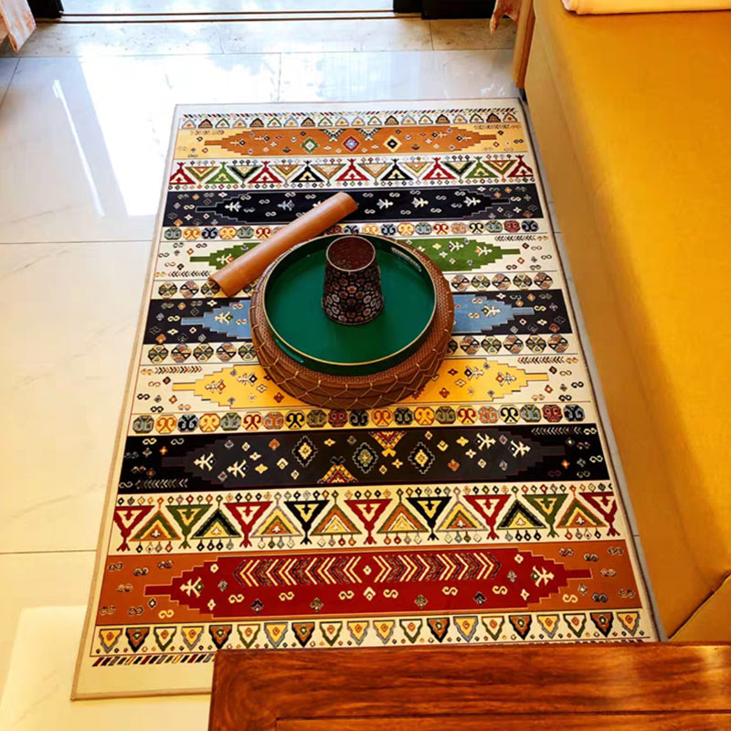 Boho Living Room Tapis à plaid multi-couleurs Synthétique à carreaux imprimés Synthétique non glissée
