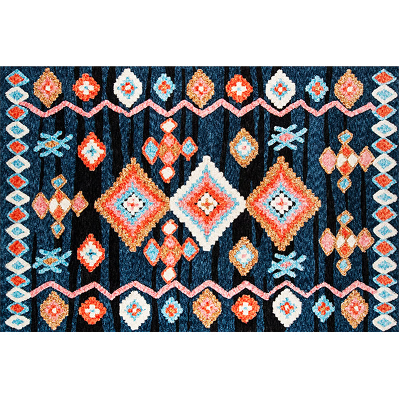 Boho-Chic Stripe Printed Rug Multi-Colored Polyster Area Rug Anti-Slip Backing Pet Friendly Area Carpet for Living Room