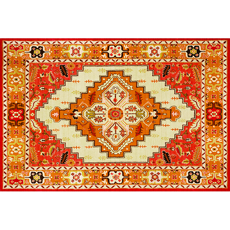 Boho-Chic Stripe Printed Rug Multi-Colored Polyster Area Rug Anti-Slip Backing Pet Friendly Area Carpet for Living Room