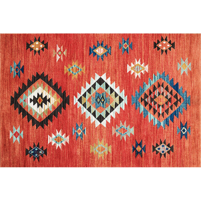 Boho-Chic Stripe Printed Rug Multi-Colored Polyster Area Rug Anti-Slip Backing Pet Friendly Area Carpet for Living Room