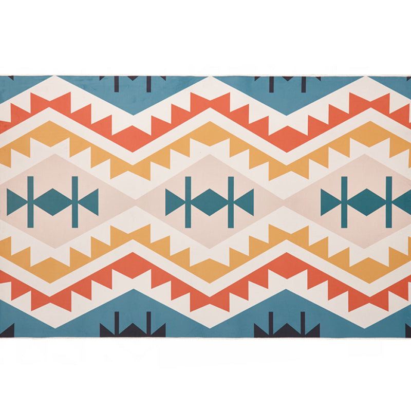 Tapis de salon nordique Tapis géométrique multi-couleurs Synthétique Synthétique Tapis lavable convivial pour animaux de compagnie