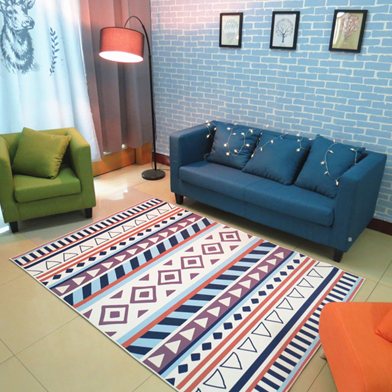 Tapis de salon nordique Tapis géométrique multi-couleurs Synthétique Synthétique Tapis lavable convivial pour animaux de compagnie