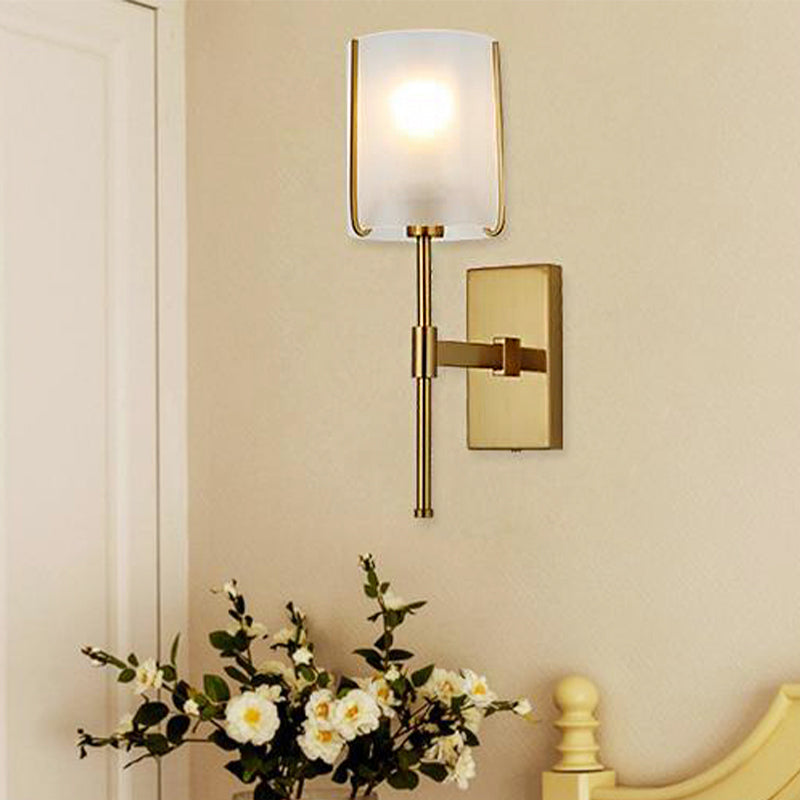 Stoff Schatten Gold Leuchte Lichtzylinder Ein einfacher Kopf Leuchte Leuchte für Wohnzimmer