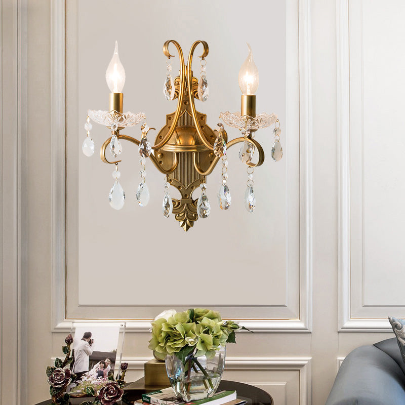 1/2 lumières en métal lampe murale vintage Gold Candle Livrage Salon Gaming Lilh