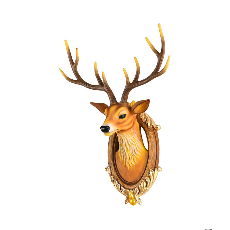 Hars Deer Head SCONCE Licht land 16 "/18.5" W LED LEDE ROOM MULT MADE LAMP IN ZWART/WIT/WOOD