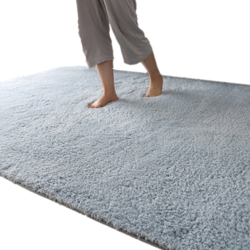 Simple Living Room Rug Multi Colored Solid Color Indoor Rug Cotton Blend Non-Slip Backing Pet Friendly Carpet