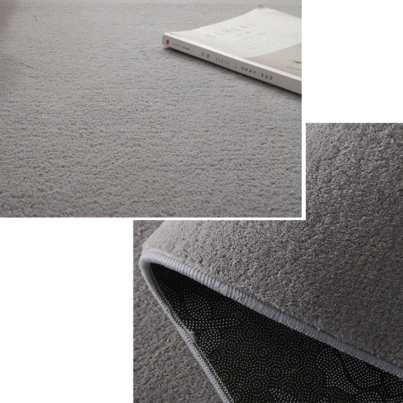 Simple Bedroom Rug Multi Color Solid Color Rug Cotton Blend Anti-Slip Backing Stain-Resistant Pet Friendly Indoor Rug