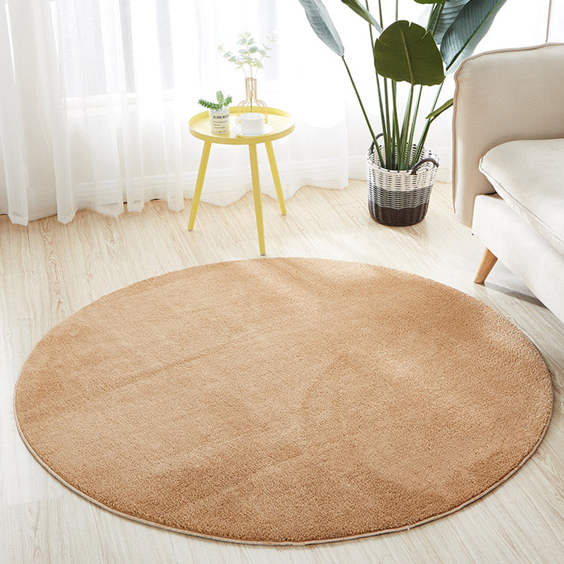 Multi-Color Living Room Rug Relaxing Solid Color Area Carpet Cotton Blend Non-Slip Stain-Resistant Easy Care Rug