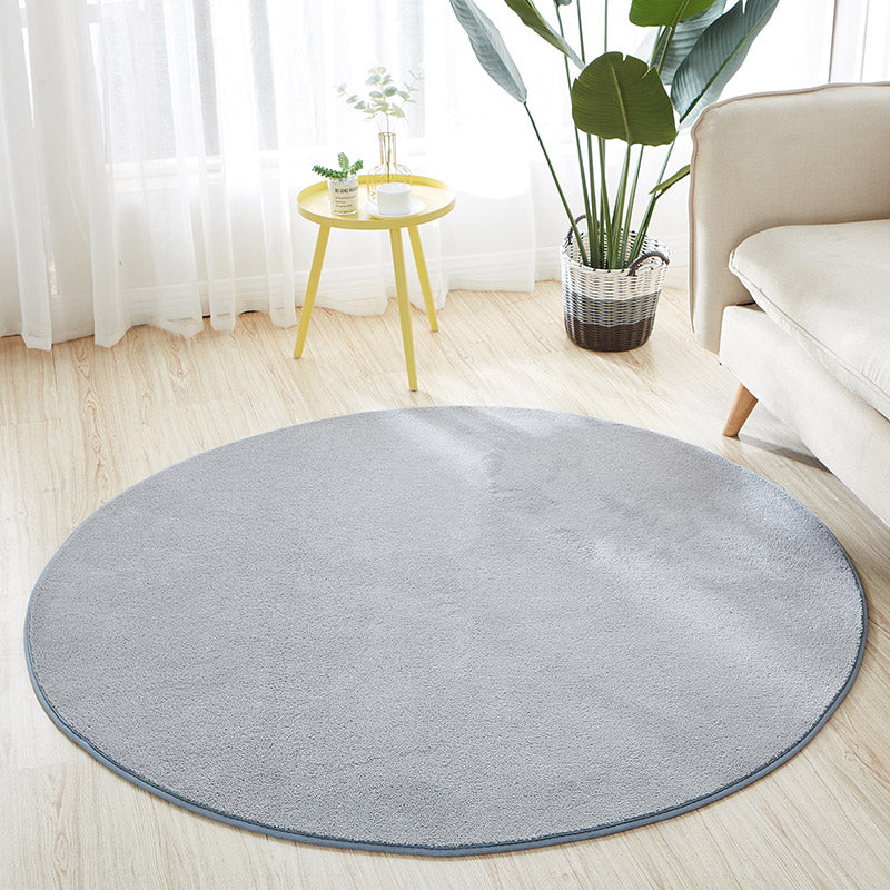 Multi-Color Living Room Rug Relaxing Solid Color Area Carpet Cotton Blend Non-Slip Stain-Resistant Easy Care Rug