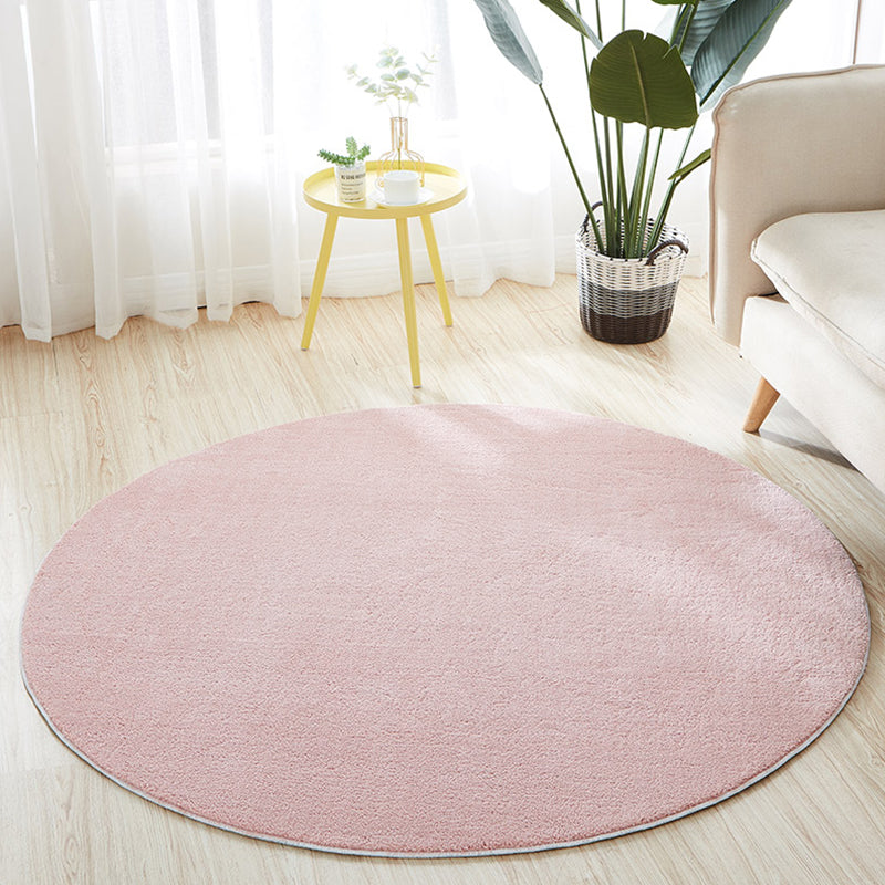 Multi-Color Living Room Rug Relaxing Solid Color Area Carpet Cotton Blend Non-Slip Stain-Resistant Easy Care Rug