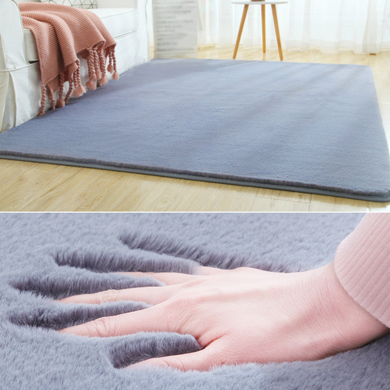 Multi-Color Solid Color Rug Cotton Blend Simple Area Rug Anti-Slip Backing Pet Friendly Easy Care Area Carpet for Home