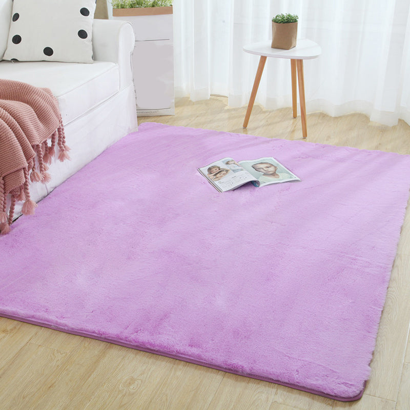 Multi-Color Solid Color Rug Cotton Blend Simple Area Rug Anti-Slip Backing Pet Friendly Easy Care Area Carpet for Home