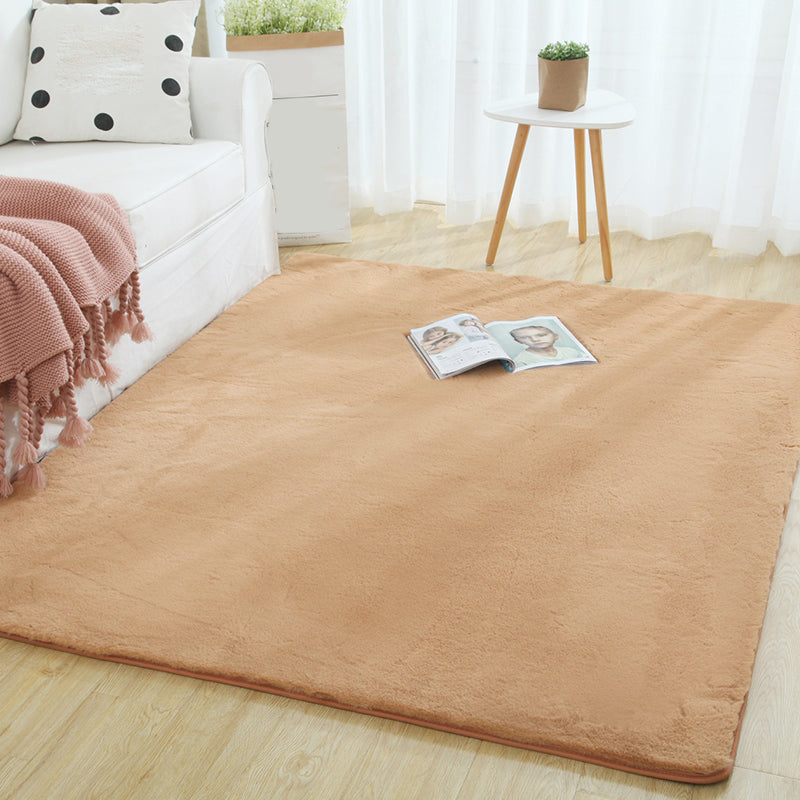 Multi-Color Solid Color Rug Cotton Blend Simple Area Rug Anti-Slip Backing Pet Friendly Easy Care Area Carpet for Home