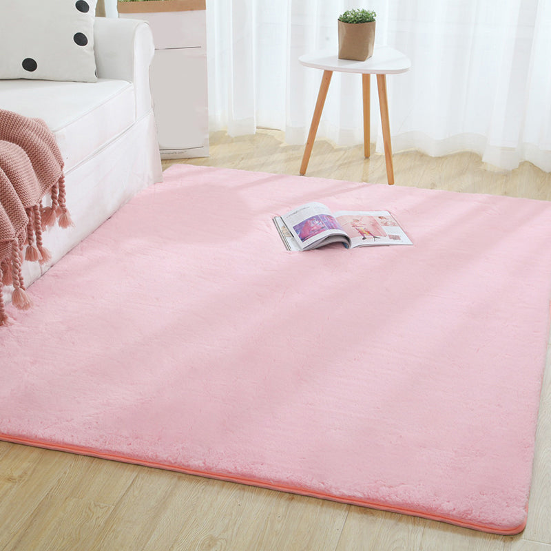 Multi-Color Solid Color Rug Cotton Blend Simple Area Rug Anti-Slip Backing Pet Friendly Easy Care Area Carpet for Home