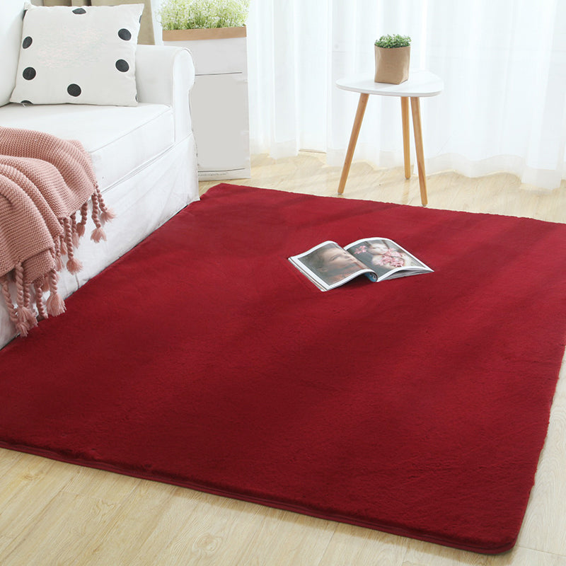 Multi-Color Solid Color Rug Cotton Blend Simple Area Rug Anti-Slip Backing Pet Friendly Easy Care Area Carpet for Home