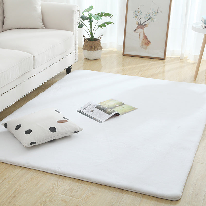 Multi-Color Solid Color Rug Cotton Blend Simple Area Rug Anti-Slip Backing Pet Friendly Easy Care Area Carpet for Home