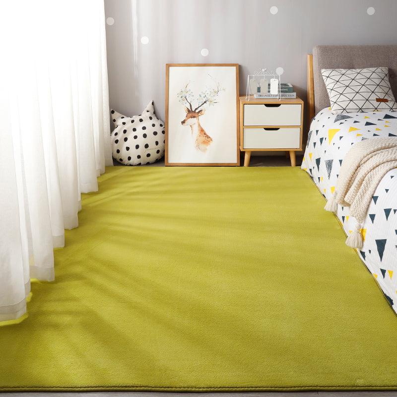 Minimalist Bedroom Rug Multi Color Solid Color Area Rug Cotton Blend Non-Slip Backing Stain-Resistant Easy Care Area Carpet