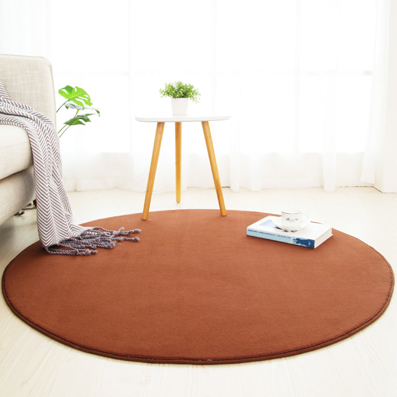 Multicolored Calming Rug Cotton Blend Solid Colored Area Carpet Anti-Slip Backing Pet Friendly Indoor Rug for Bedroom