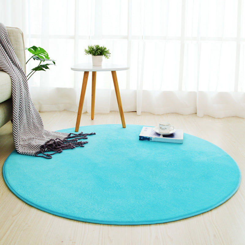 Multicolored Calming Rug Cotton Blend Solid Colored Area Carpet Anti-Slip Backing Pet Friendly Indoor Rug for Bedroom