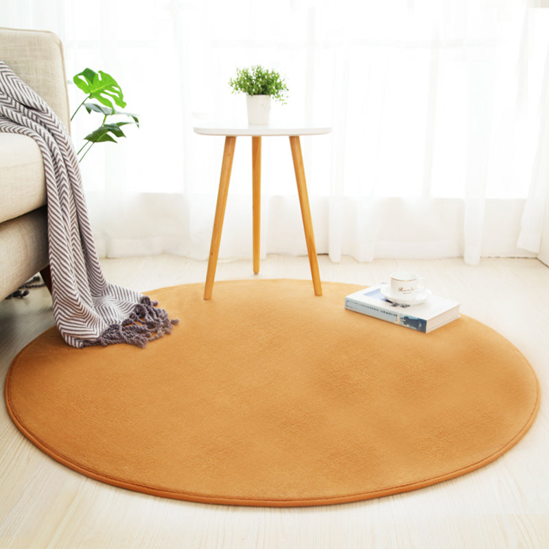 Multicolored Calming Rug Cotton Blend Solid Colored Area Carpet Anti-Slip Backing Pet Friendly Indoor Rug for Bedroom