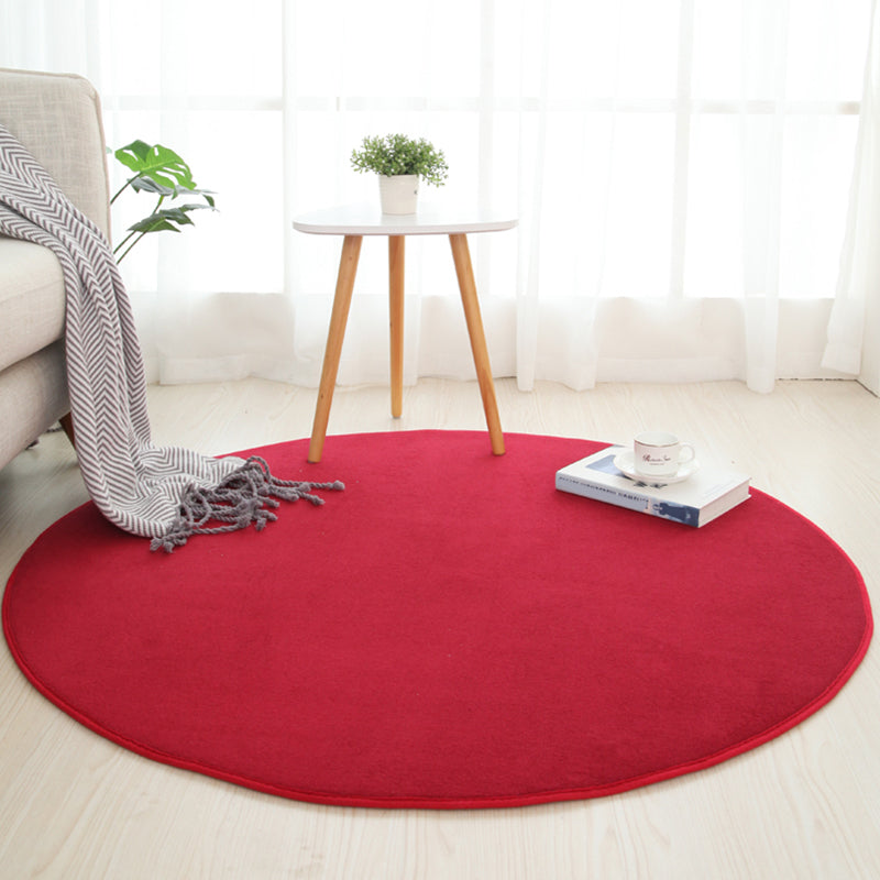 Multicolored Calming Rug Cotton Blend Solid Colored Area Carpet Anti-Slip Backing Pet Friendly Indoor Rug for Bedroom