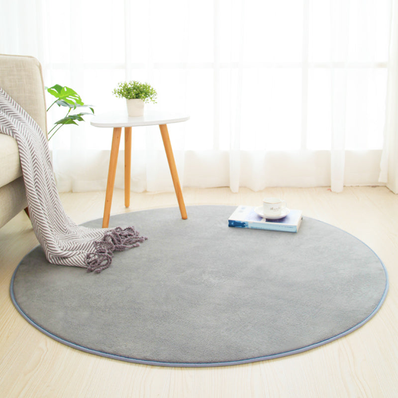 Multicolored Calming Rug Cotton Blend Solid Colored Area Carpet Anti-Slip Backing Pet Friendly Indoor Rug for Bedroom