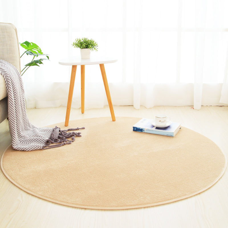 Multicolored Calming Rug Cotton Blend Solid Colored Area Carpet Anti-Slip Backing Pet Friendly Indoor Rug for Bedroom