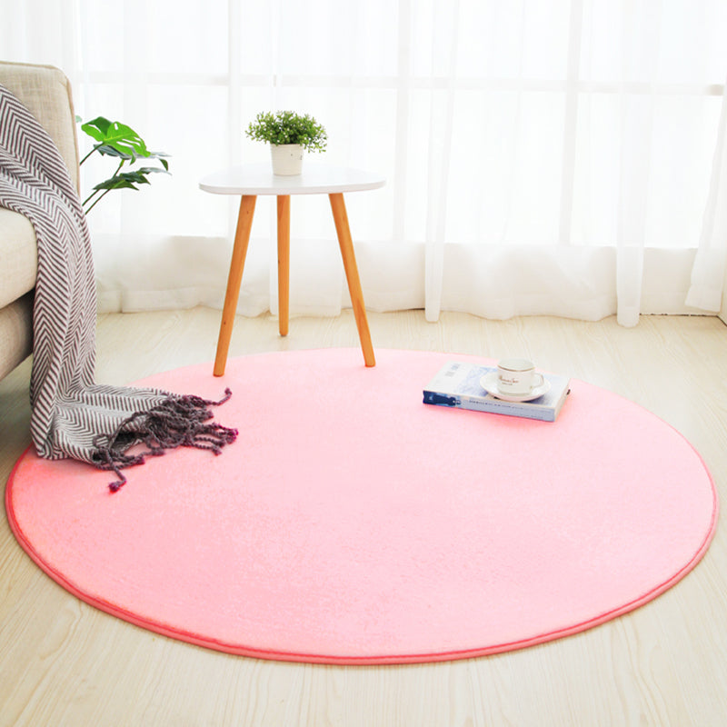 Multicolored Calming Rug Cotton Blend Solid Colored Area Carpet Anti-Slip Backing Pet Friendly Indoor Rug for Bedroom